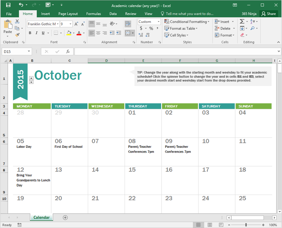 How To Create A Calendar In Excel BetterCloud Monitor