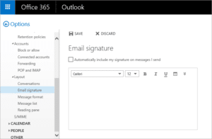 how to add a signature in outlook office 365