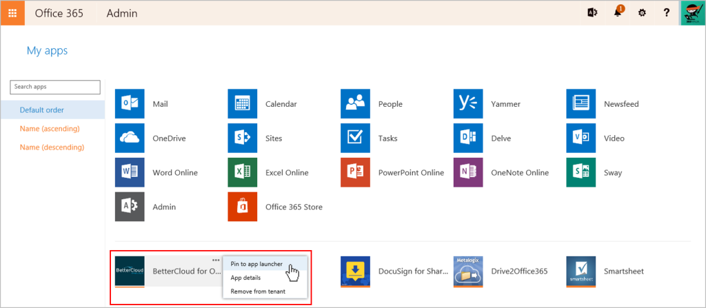 Add Custom Tiles And Pin To The App Launcher In Office 365 Bettercloud